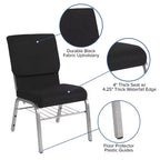 Emma and Oliver Lot de 4 chaises d'église de 47 cm de large avec porte-livre