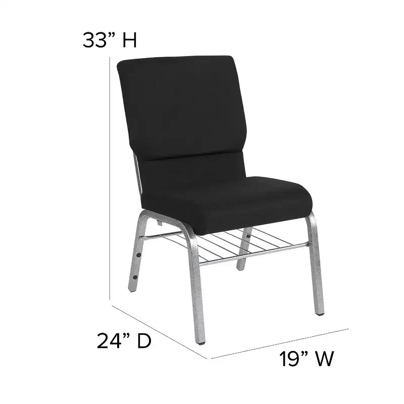 Emma and Oliver Lot de 4 chaises d'église de 47 cm de large avec porte-livre