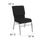 Emma and Oliver Lot de 4 chaises d'église de 47 cm de large avec porte-livre