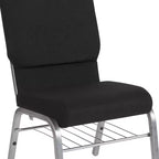 Emma and Oliver Lot de 4 chaises d'église de 47 cm de large avec porte-livre