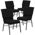 Emma and Oliver Lot de 4 chaises d'église de 47 cm de large avec porte-livre