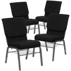 Emma and Oliver Lot de 4 chaises d'église de 47 cm de large avec porte-livre