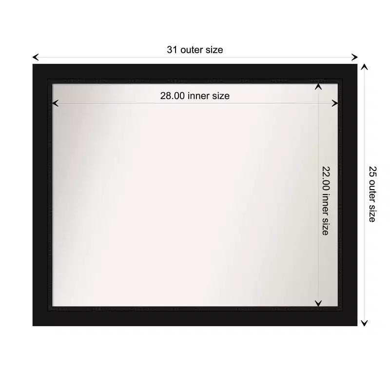 Miroir mural de salle de bain Amanti Art Avon noir, sans biseau