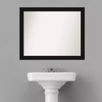 Miroir mural de salle de bain Amanti Art Avon noir, sans biseau