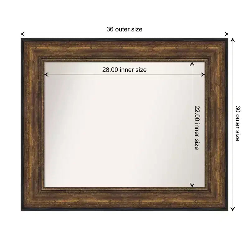 Miroir Mural de Salle de Bain Amanti Art Ballroom Bronze Non Biseauté
