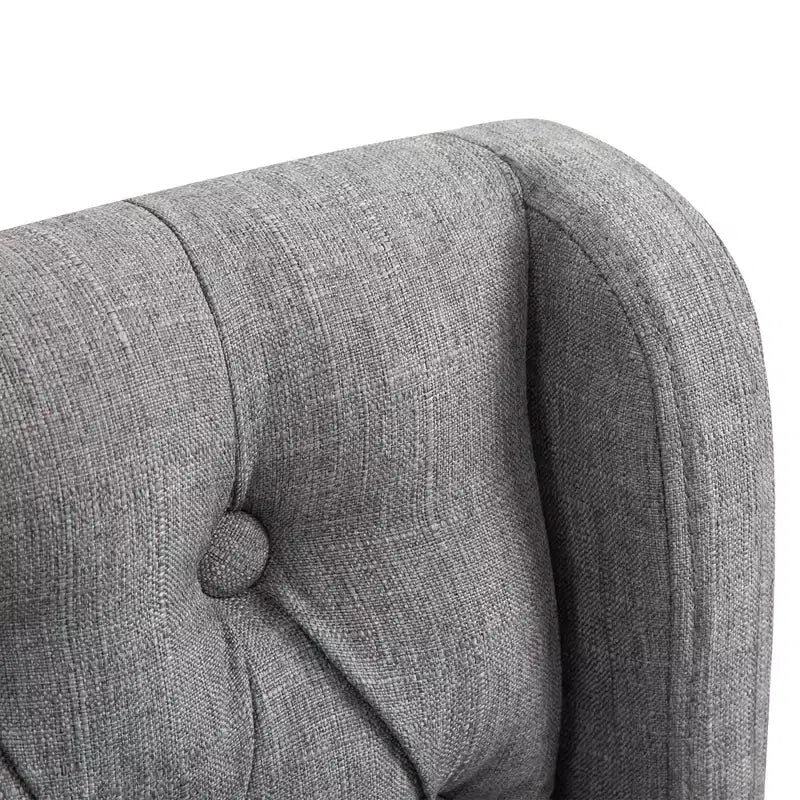 Tabourets de bar HOMCOM, chaises de salle à manger sans accoudoirs rembourrées à dossier capitonné avec pieds en bois d'hévéa, lot de 4, gris