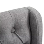 Tabourets de bar HOMCOM, chaises de salle à manger sans accoudoirs rembourrées à dossier capitonné avec pieds en bois d'hévéa, lot de 4, gris