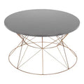 Kate and Laurel Mendel Round Metal Coffee Table, 30x30x17, Gray and Rose Gold