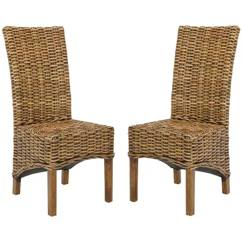 Isla Side Chair (Set of 2) - FOX6506 - Brown/Teak Brown - Safavieh Couture