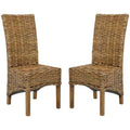 Isla Side Chair (Set of 2) - FOX6506 - Brown/Teak Brown - Safavieh Couture