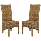 Isla Side Chair (Set of 2) - FOX6506 - Brown/Teak Brown - Safavieh Couture