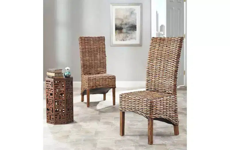 Chaise Isla (Lot de 2) - FOX6506 - Marron/Teck Marron - Safavieh Couture