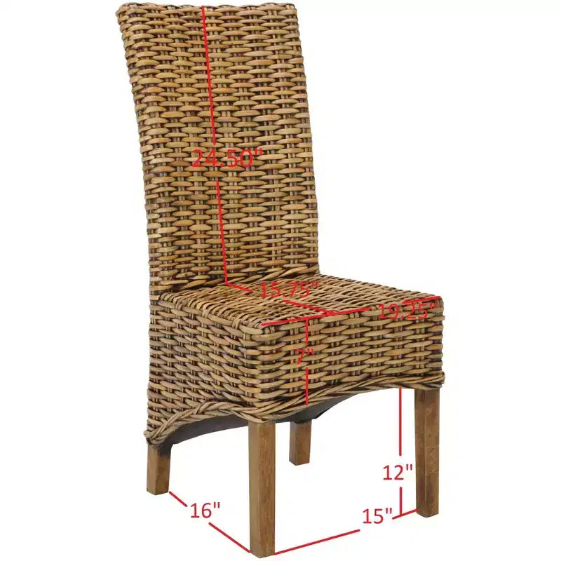 Chaise Isla (Lot de 2) - FOX6506 - Marron/Teck Marron - Safavieh Couture