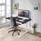 Bureau assis-debout électrique Mount-It! avec plateau – Blanc/Noir