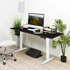 Bureau assis-debout électrique Mount-It! avec plateau – Blanc/Noir