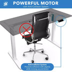 Bureau assis-debout électrique Mount-It! avec plateau – Blanc/Noir