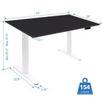 Bureau assis-debout électrique Mount-It! avec plateau – Blanc/Noir