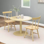 Costway Lot de 2 chaises de salle à manger Windsor sans accoudoirs en bois massif de caoutchouc Noir/Blanc/Naturel