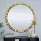 Metal Wall Mirror with Bead Detailing - CosmoLiving by Cosmopolitan