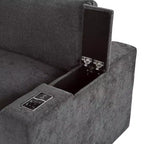 Canapé modulaire rembourré avec ports de charge USB, chargement sans fil et haut-parleur Bluetooth intégré-ModernLuxe