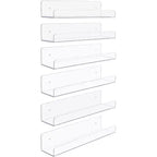 Sorbus Lot de 6 étagères flottantes murales transparentes – Parfait pour exposer livres, décorations, organiser la cuisine et plus encore