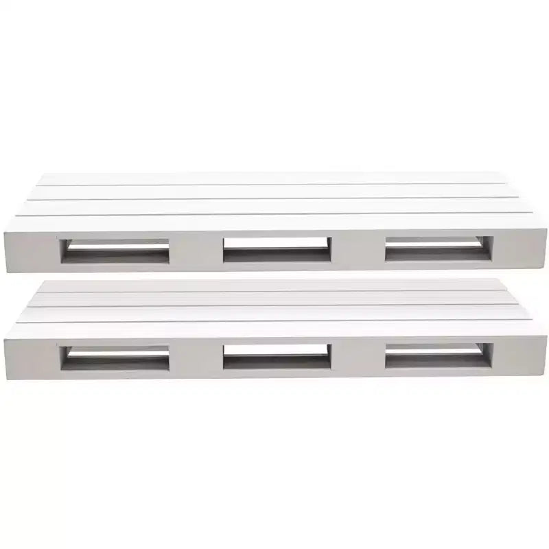 Lot de 2 étagères flottantes de style palette Sorbus (17,78 cm P x 43,18 cm L x 4,45 cm H) – pour la décoration intérieure, le salon, la salle de bain, la chambre, la crèche, etc. (Blanc gris)