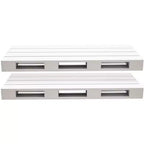 Lot de 2 étagères flottantes de style palette Sorbus (17,78 cm P x 43,18 cm L x 4,45 cm H) – pour la décoration intérieure, le salon, la salle de bain, la chambre, la crèche, etc. (Blanc gris)