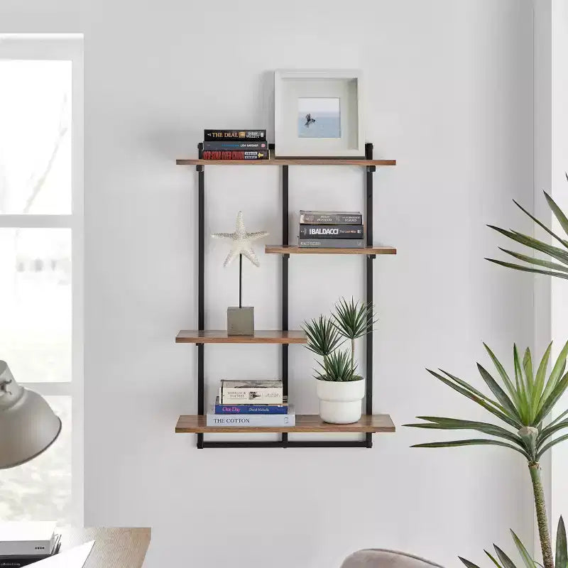 Étagère murale moderne flottante pour rebord de fenêtre Rhodes à 4 niveaux de 34,5 x 23,6 - Danya B.