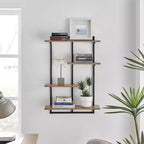 Étagère murale moderne flottante pour rebord de fenêtre Rhodes à 4 niveaux de 34,5 x 23,6 - Danya B.
