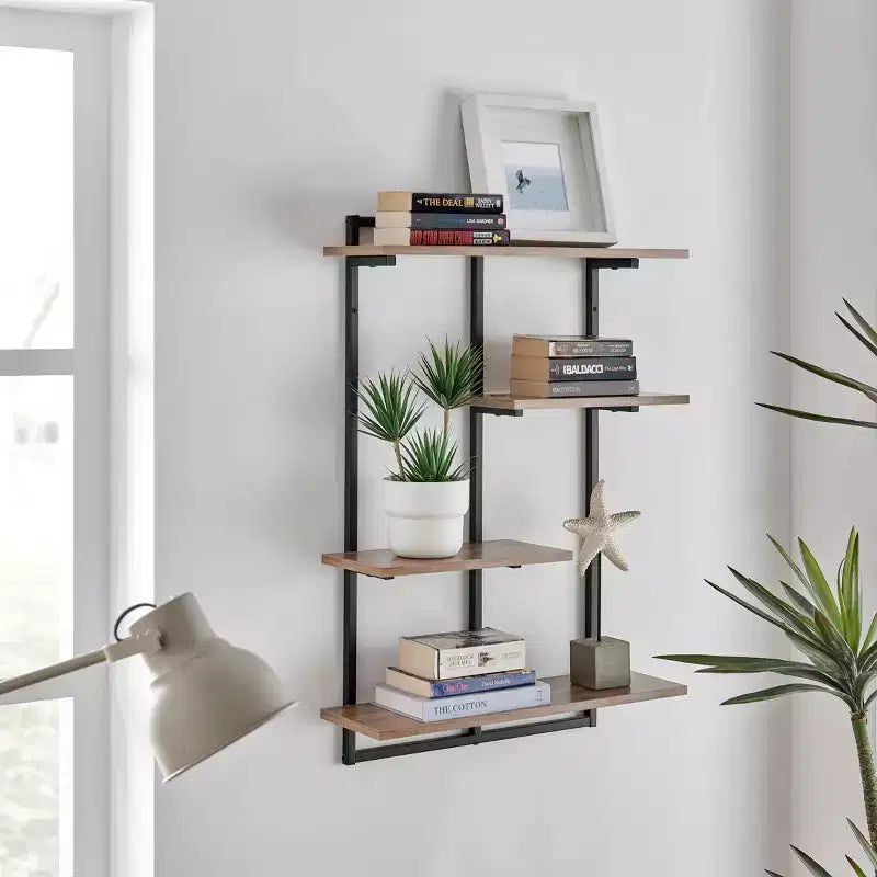 Étagère murale moderne flottante pour rebord de fenêtre Rhodes à 4 niveaux de 34,5 x 23,6 - Danya B.