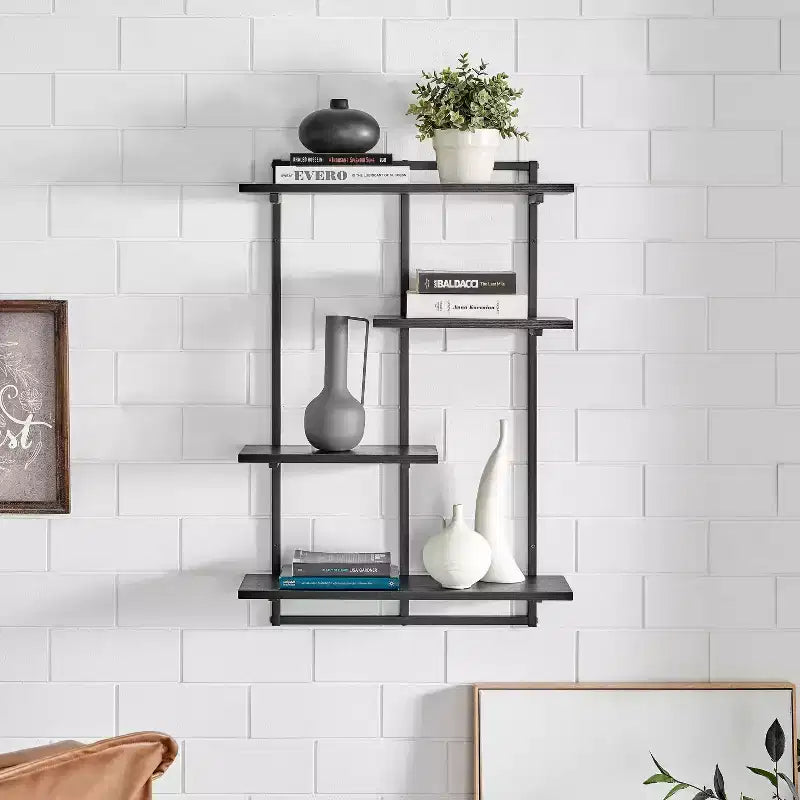 Étagère murale moderne flottante pour rebord de fenêtre Rhodes à 4 niveaux de 34,5 x 23,6 - Danya B.