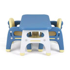 Table et 2 chaises pour enfants Costway, bureau d'activités artistiques avec étagère de rangement et blocs de construction