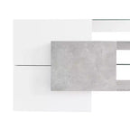 Meuble TV polyvalent pour téléviseurs jusqu'à 80 pouces avec 2 étagères en verre éclairées et lumières LED à changement de couleur - ModernLuxe