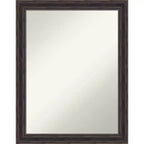 Amanti Art Rustic Pine Narrow Non-Beveled Wood Bathroom Wall Mirror Wall Mirror