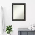 Miroir mural de salle de bain Amanti Art en bois de pin rustique, étroit et sans biseau