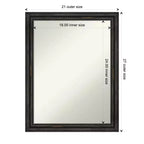 Miroir mural de salle de bain Amanti Art en bois de pin rustique, étroit et sans biseau