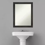 Miroir mural de salle de bain Amanti Art en bois de pin rustique, étroit et sans biseau