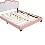 Lit plateforme pleine/double, cadre de lit de princesse rembourré avec tête de lit en forme de couronne - ModernLuxe