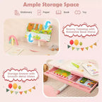 Costway Bureau d'étude pour enfants, réglable en hauteur, avec plateau inclinable et support de livre Bleu/Rose