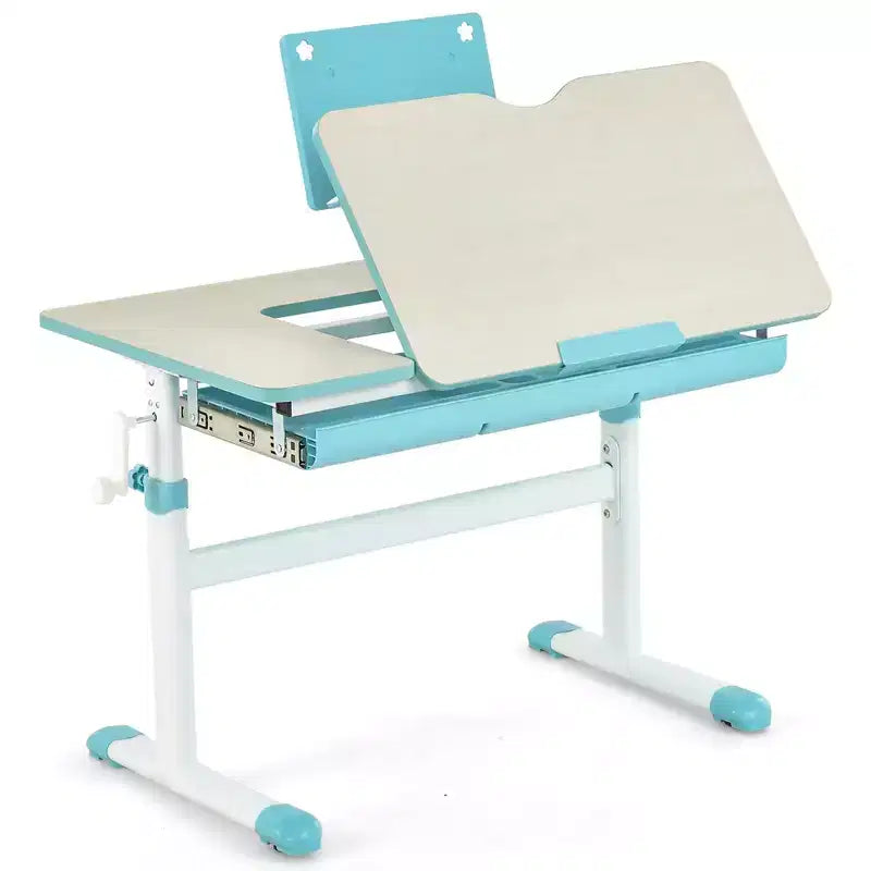 Costway Bureau d'étude pour enfants, réglable en hauteur, avec plateau inclinable et support de livre Bleu/Rose