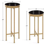 Ensemble de tables d'appoint rondes pliables en métal Celia de Kate and Laurel