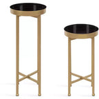 Ensemble de tables d'appoint rondes pliables en métal Celia de Kate and Laurel