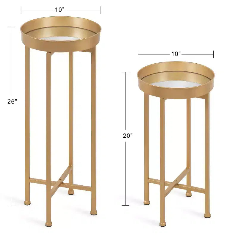Ensemble de tables d'appoint rondes pliables en métal Celia de Kate and Laurel