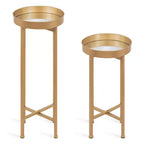 Ensemble de tables d'appoint rondes pliables en métal Celia de Kate and Laurel