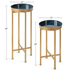 Ensemble de tables d'appoint rondes pliables en métal Celia de Kate and Laurel