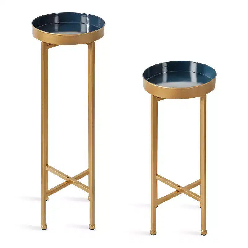 Ensemble de tables d'appoint rondes pliables en métal Celia de Kate and Laurel