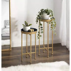 Ensemble de tables d'appoint rondes pliables en métal Celia de Kate and Laurel