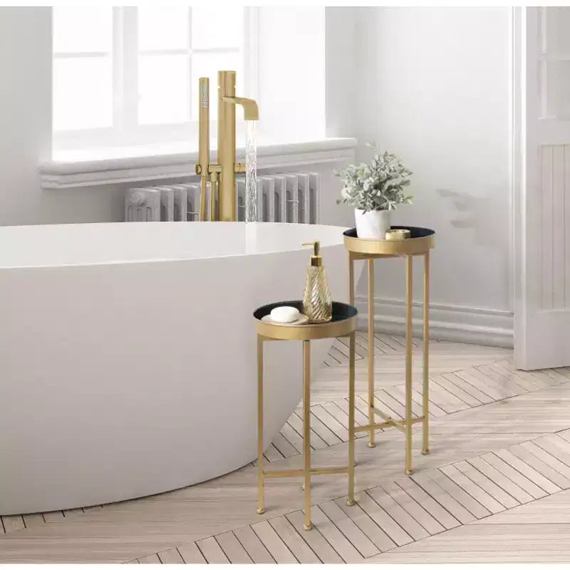 Ensemble de tables d'appoint rondes pliables en métal Celia de Kate and Laurel