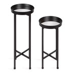 Ensemble de tables d'appoint rondes pliables en métal Celia de Kate and Laurel