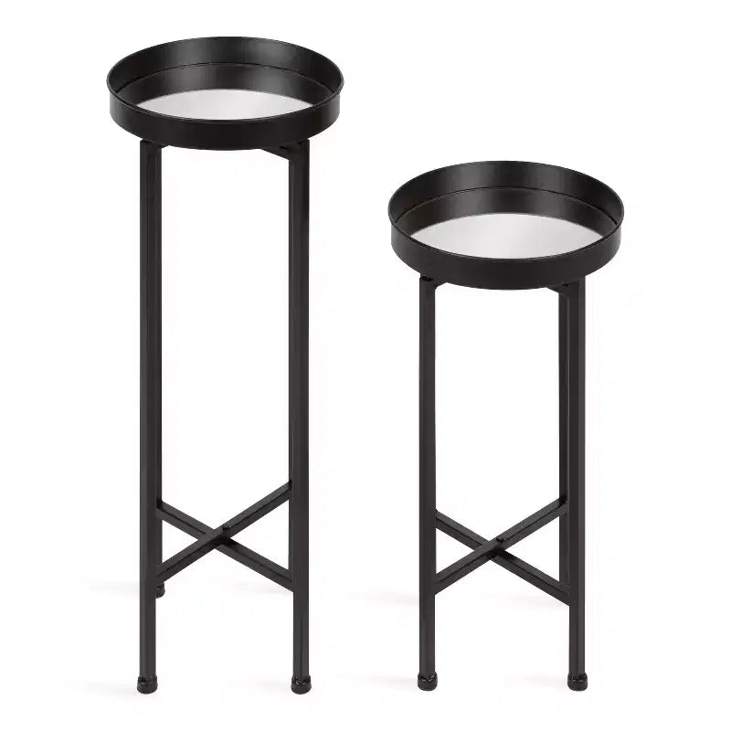 Ensemble de tables d'appoint rondes pliables en métal Celia de Kate and Laurel